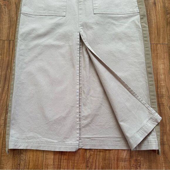 Zara Straight Midi Skirt Front Slit Pockets Size Medium - Picture 4 of 16